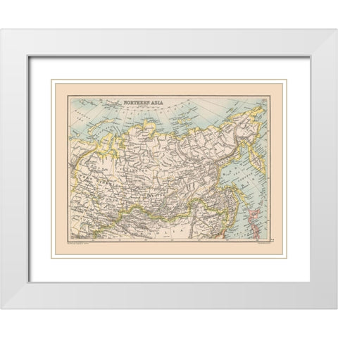 Siberia Northern Asia - Bartholomew 1892 White Modern Wood Framed Art Print with Double Matting by Bartholomew