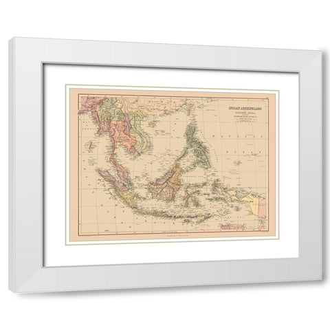Asia Indian Archipelago India - Bartholomew 1867 White Modern Wood Framed Art Print with Double Matting by Bartholomew