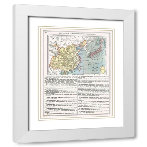 Asia China Japan - Monteith 1882 White Modern Wood Framed Art Print with Double Matting by Monteith