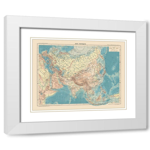 Physical of Asia - Schrader 1908 White Modern Wood Framed Art Print with Double Matting by Schrader