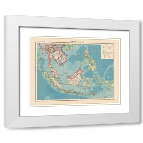 Asiatic Archipelago - Schrader 1908 White Modern Wood Framed Art Print with Double Matting by Schrader