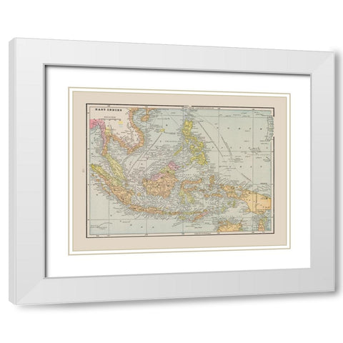 Asia East Indies - Cram 1892 White Modern Wood Framed Art Print with Double Matting by Cram