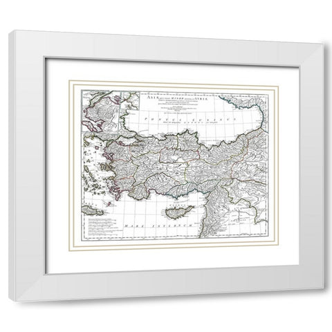 Asia Minor Syria - DAnville 1799 White Modern Wood Framed Art Print with Double Matting by D'' Anville