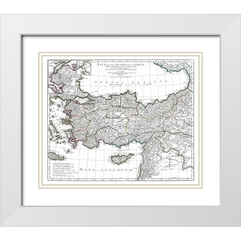 Asia Minor Syria - DAnville 1799 White Modern Wood Framed Art Print with Double Matting by D'' Anville