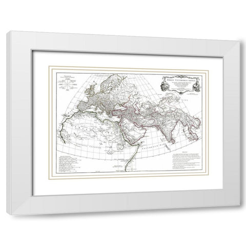 Europe Asia - DAnville 1799 White Modern Wood Framed Art Print with Double Matting by D'' Anville
