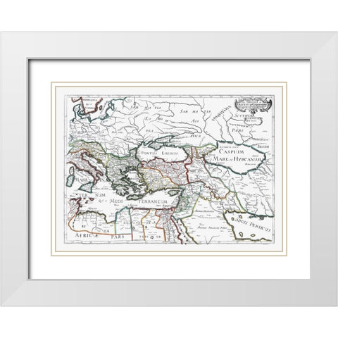 Roman Empire Middle East - Sanson 1641 White Modern Wood Framed Art Print with Double Matting by Sanson