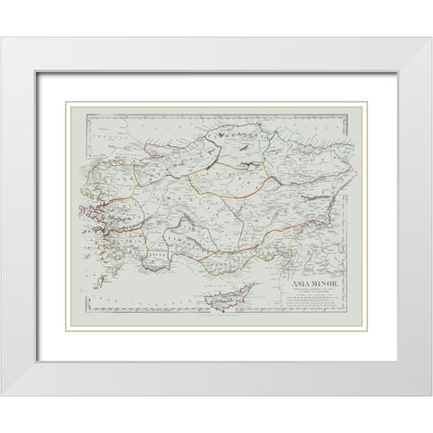 Asia Minor - Baldwin 1830 White Modern Wood Framed Art Print with Double Matting by Baldwin