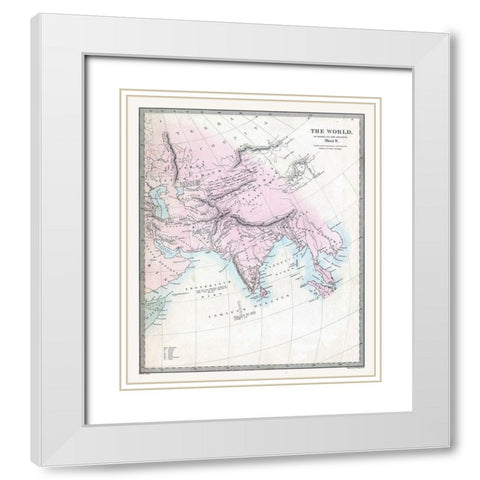 World Known to Ancients Asia - Stanford 1830 White Modern Wood Framed Art Print with Double Matting by Stanford