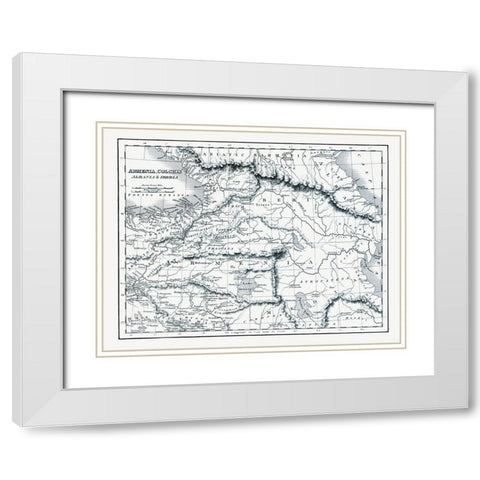 Asia Armenia Colchis Albania Iberia - Oxford 1828 White Modern Wood Framed Art Print with Double Matting by Oxford