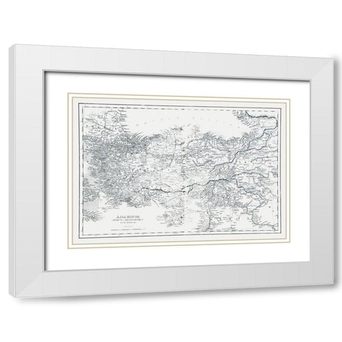 Asia Minor Armenia Mesopotamia Syria - Oxford 1828 White Modern Wood Framed Art Print with Double Matting by Oxford