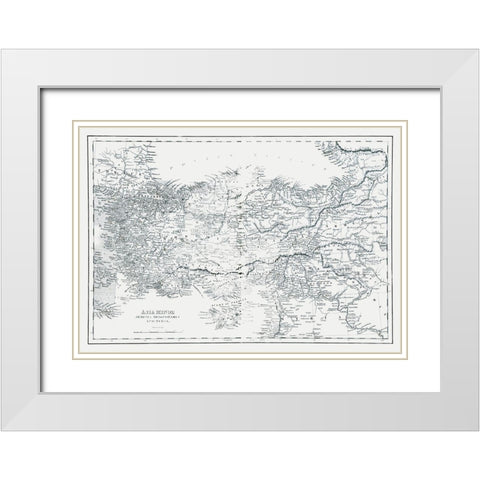 Asia Minor Armenia Mesopotamia Syria - Oxford 1828 White Modern Wood Framed Art Print with Double Matting by Oxford