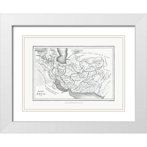 Central Asia - Oxford 1828 White Modern Wood Framed Art Print with Double Matting by Oxford