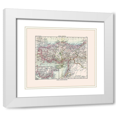 Asia Minor Middle East - Perthes 1896 White Modern Wood Framed Art Print with Double Matting by Perthes