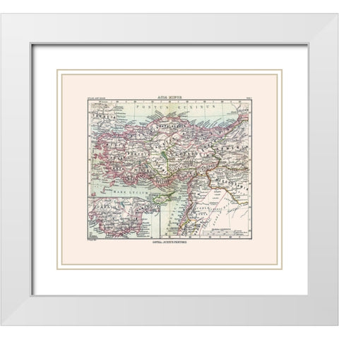 Asia Minor Middle East - Perthes 1896 White Modern Wood Framed Art Print with Double Matting by Perthes
