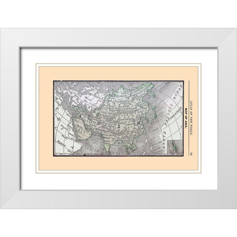 Asia - Alden 1886 White Modern Wood Framed Art Print with Double Matting by Alden