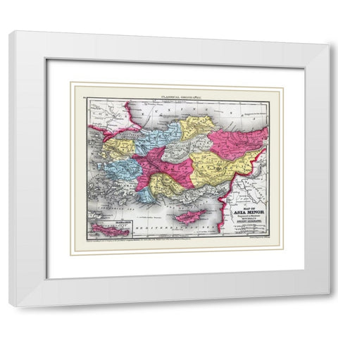 Asia Minor - Mitchell 1844 White Modern Wood Framed Art Print with Double Matting by Mitchell