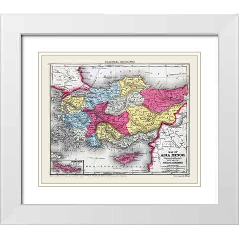 Asia Minor - Mitchell 1844 White Modern Wood Framed Art Print with Double Matting by Mitchell