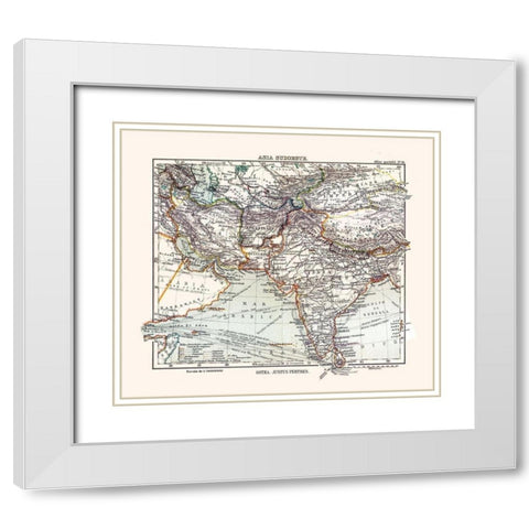 Southwest Asia - Perthes 1921 White Modern Wood Framed Art Print with Double Matting by Perthes