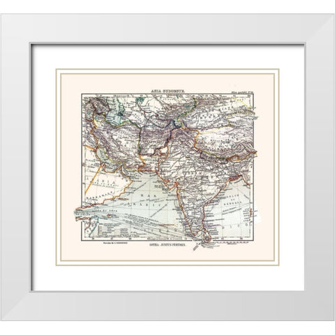 Southwest Asia - Perthes 1921 White Modern Wood Framed Art Print with Double Matting by Perthes