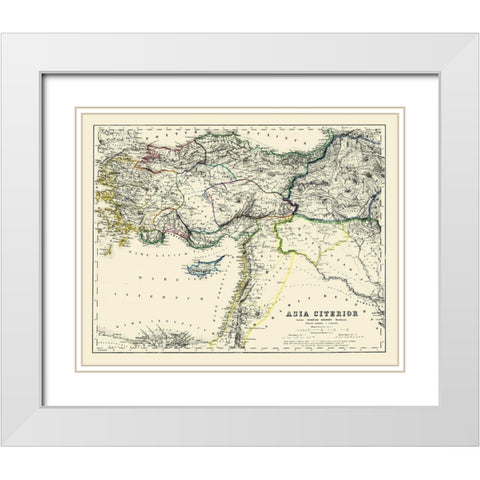 Asia Minor - Kiepert 1903 White Modern Wood Framed Art Print with Double Matting by Kiepert