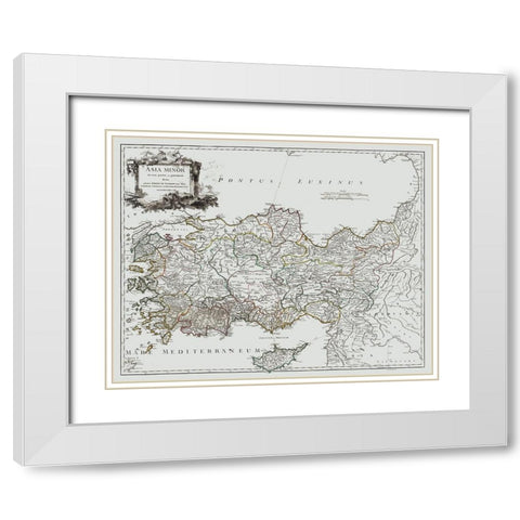 Asia Minor - Vaugondy 1757 White Modern Wood Framed Art Print with Double Matting by Vaugondy