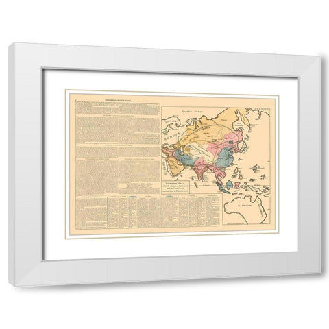 Asia - Le Sage 1801 White Modern Wood Framed Art Print with Double Matting by Le Sage