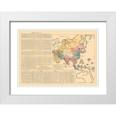 Asia - Le Sage 1801 White Modern Wood Framed Art Print with Double Matting by Le Sage