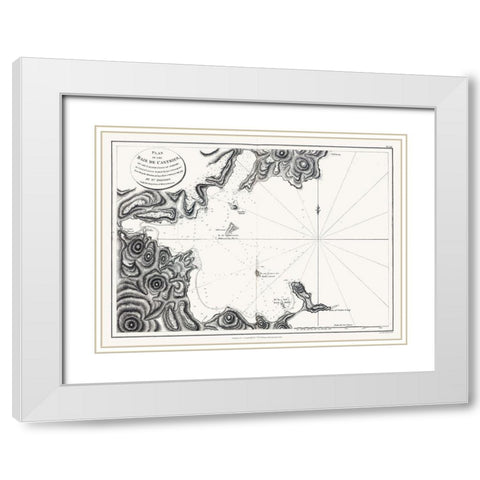 Asia Baie De Castries Tartary - Bernizet 1787 White Modern Wood Framed Art Print with Double Matting by Bernizet