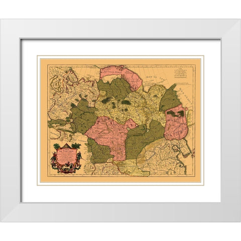 Asia Tartary Siberia - De Lisle 1706 White Modern Wood Framed Art Print with Double Matting by De L''isle