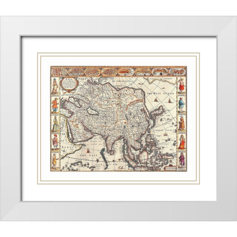 Asia - Ano Dom 1626 White Modern Wood Framed Art Print with Double Matting by Ano Dom