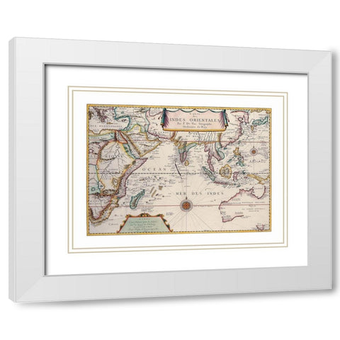 Asia - Val 1677 White Modern Wood Framed Art Print with Double Matting by Val