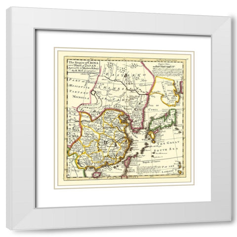 Asia Chinese Empire Japan - Moll 1736 White Modern Wood Framed Art Print with Double Matting by Moll