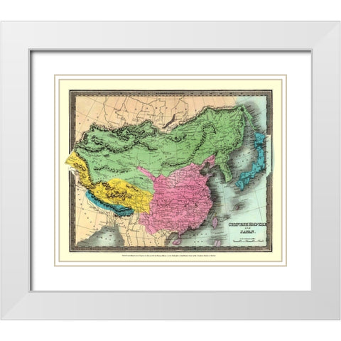 Asia Chinese Empire Japan - Thomas 1833 White Modern Wood Framed Art Print with Double Matting by Thomas
