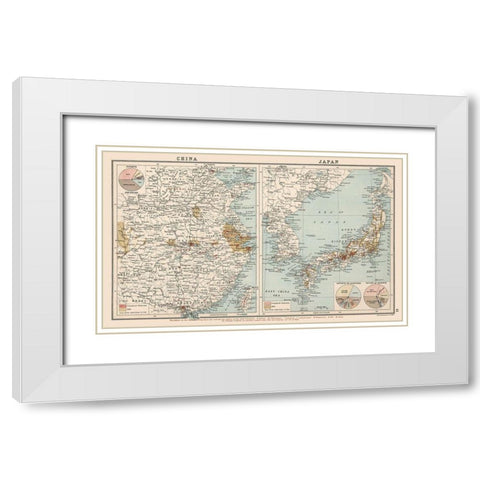 Asia China Japan Exports - Bartholomew 1907 White Modern Wood Framed Art Print with Double Matting by Bartholomew