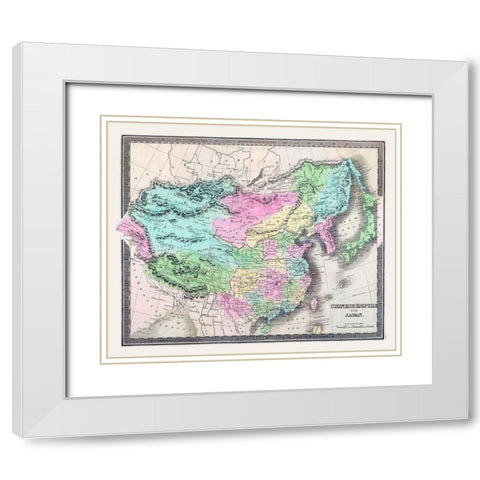 Asia Chinese Empire Japan - Greenleaf 1848 White Modern Wood Framed Art Print with Double Matting by Greenleaf