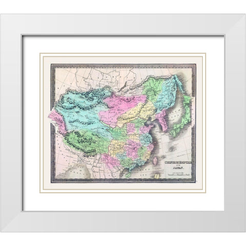 Asia Chinese Empire Japan - Greenleaf 1848 White Modern Wood Framed Art Print with Double Matting by Greenleaf