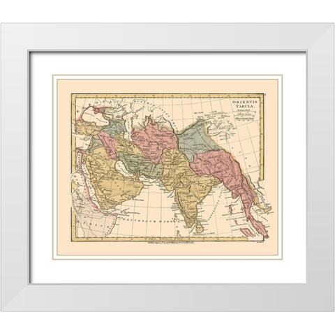 Middle East Asia - Wilkinson 1807 White Modern Wood Framed Art Print with Double Matting by Wilkinson