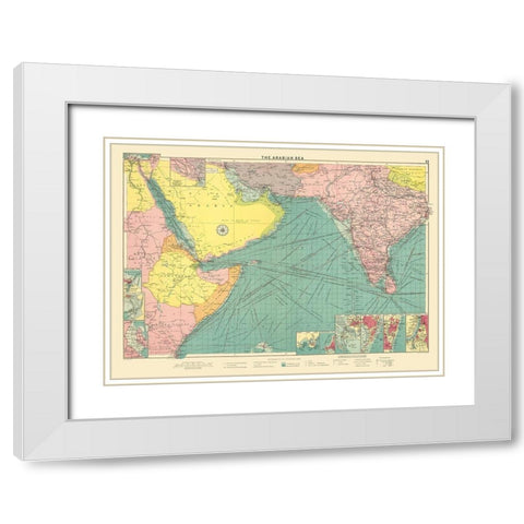 Asia Arabian Sea Region - Philip 1905 White Modern Wood Framed Art Print with Double Matting by Philip