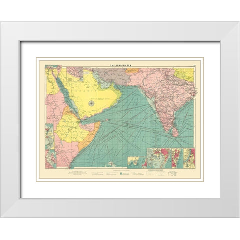 Asia Arabian Sea Region - Philip 1905 White Modern Wood Framed Art Print with Double Matting by Philip