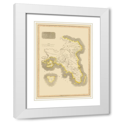 Attica Region Greece - Thomson 1815 White Modern Wood Framed Art Print with Double Matting by Thomson