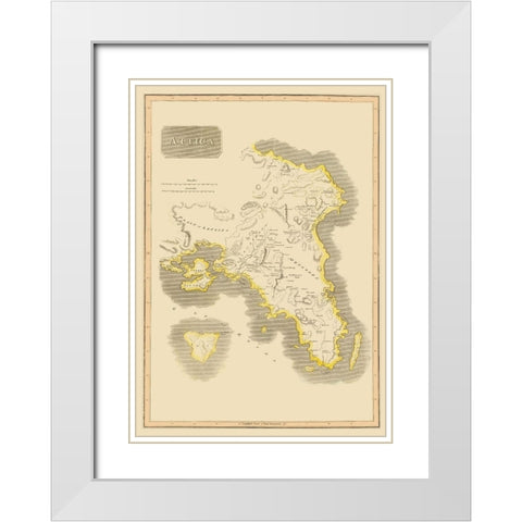 Attica Region Greece - Thomson 1815 White Modern Wood Framed Art Print with Double Matting by Thomson