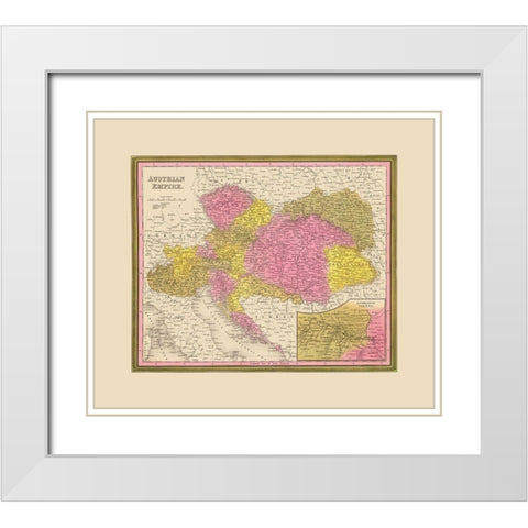 Austrian Empire - Mitchell 1846 White Modern Wood Framed Art Print with Double Matting by Mitchell