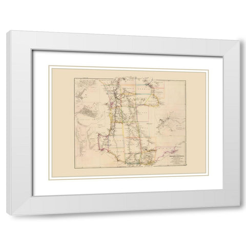 Australia Western Colony - Arrowsmith 1844 White Modern Wood Framed Art Print with Double Matting by Arrowsmith