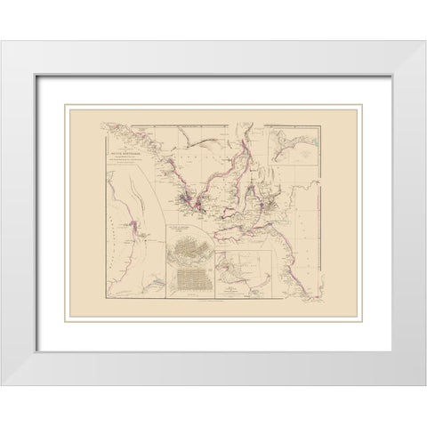 Australia Southern Maritime - Arrowsmith 1844 White Modern Wood Framed Art Print with Double Matting by Arrowsmith