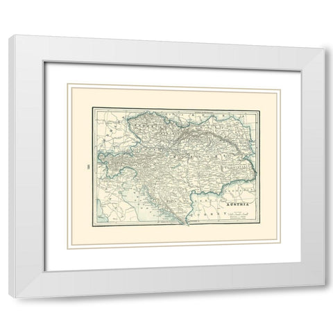 Austria - Rathbun 1893 White Modern Wood Framed Art Print with Double Matting by Rathbun