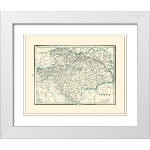 Austria - Rathbun 1893 White Modern Wood Framed Art Print with Double Matting by Rathbun