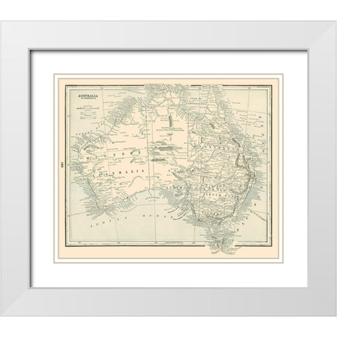 Australia Tasmania - Rathbun 1893 White Modern Wood Framed Art Print with Double Matting by Rathbun