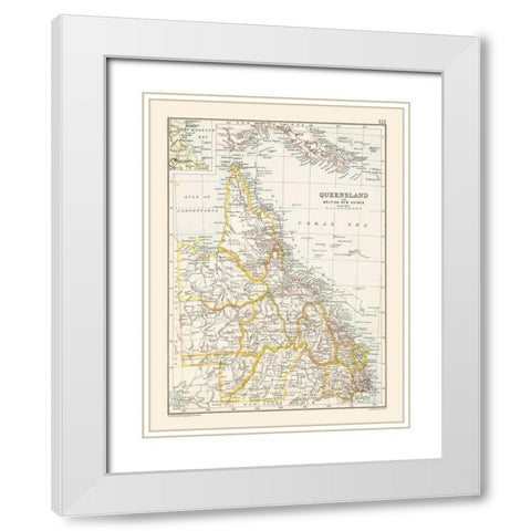 Australia Queensland British New Guinea White Modern Wood Framed Art Print with Double Matting by Bartholomew