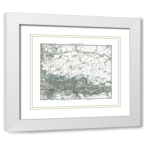 Lobau Austria - Thiers 1866 White Modern Wood Framed Art Print with Double Matting by Thiers