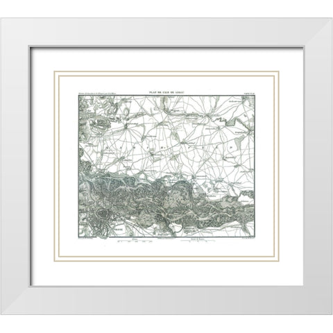 Lobau Austria - Thiers 1866 White Modern Wood Framed Art Print with Double Matting by Thiers